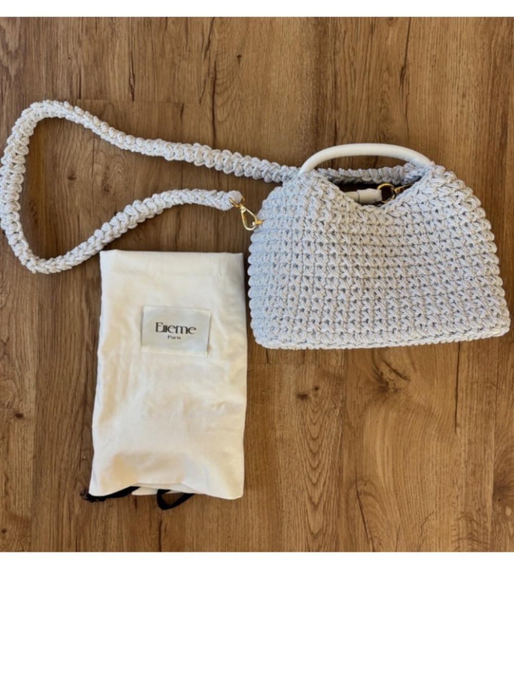 ★Elleme Macrame Crochet Shoulder Bag Pearl★